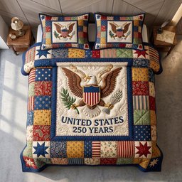 Union Eagle 3 Piece Quilted Bedding Set Gift For Home Decor Lovers