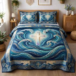 Passover Grace 3 Piece Quilted Bedding Set Gift For Christians