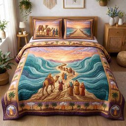 Passover Light 3 Piece Quilted Bedding Set Gift For Christians