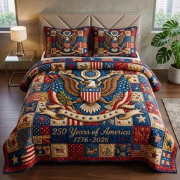 Liberty Eagle 3 Piece Quilted Bedding Set Gift For Home Decor Lovers