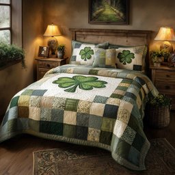 Irish Blessings 3 Piece Quilted Bedding Set Gift For Holiday Decor Lovers