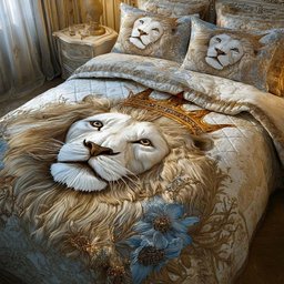 Lion Spirit 3 Piece Quilted Bedding Set Gift For Lion Lovers