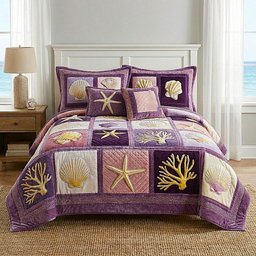 Coastal Whisper Beach 3 Piece Quilted Bedding Set Gift For Beach Lovers
