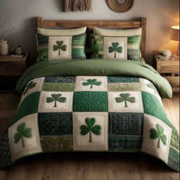 Irish Blessings 3 Piece Quilted Bedding Set Gift For Holiday Decor Lovers