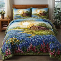 Meadow Cabin 3 Piece Quilted Bedding Set Gift For Flower Lovers