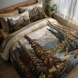 Timber Whisper 3 Piece Quilted Bedding Set Gift For Nature Lovers