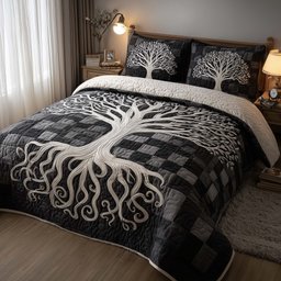 Eternal Roots 3 Piece Quilted Bedding Set Gift For Nature Lovers