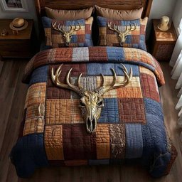 Trailblazer Spirit Deer 3 Piece Quilted Bedding Set Gift For Hunters