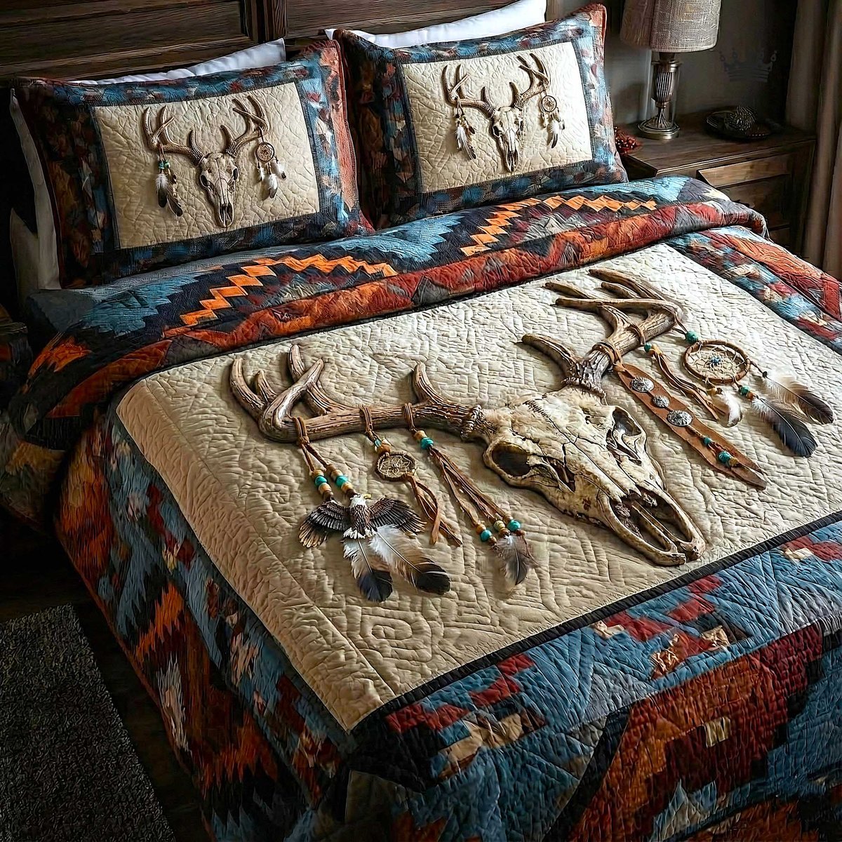 Trailblazer Spirit Deer 3 Piece Quilted Bedding Set Gift For Hunters