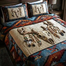 Trailblazer Spirit Deer 3 Piece Quilted Bedding Set Gift For Hunters