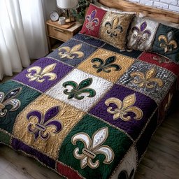 Carnival Crest 3 Piece Quilted Bedding Set Gift For Home Decor Lovers