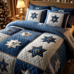 David Emblem 3 Piece Quilted Bedding Set Gift For Home Decor Lovers