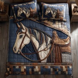Horse Pride 3 Piece Quilted Bedding Set Gift For Horse Lovers