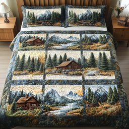 Timber Whisper 3 Piece Quilted Bedding Set Gift For Nature Lovers