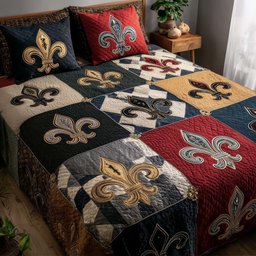 Carnival Crest 3 Piece Quilted Bedding Set Gift For Home Decor Lovers