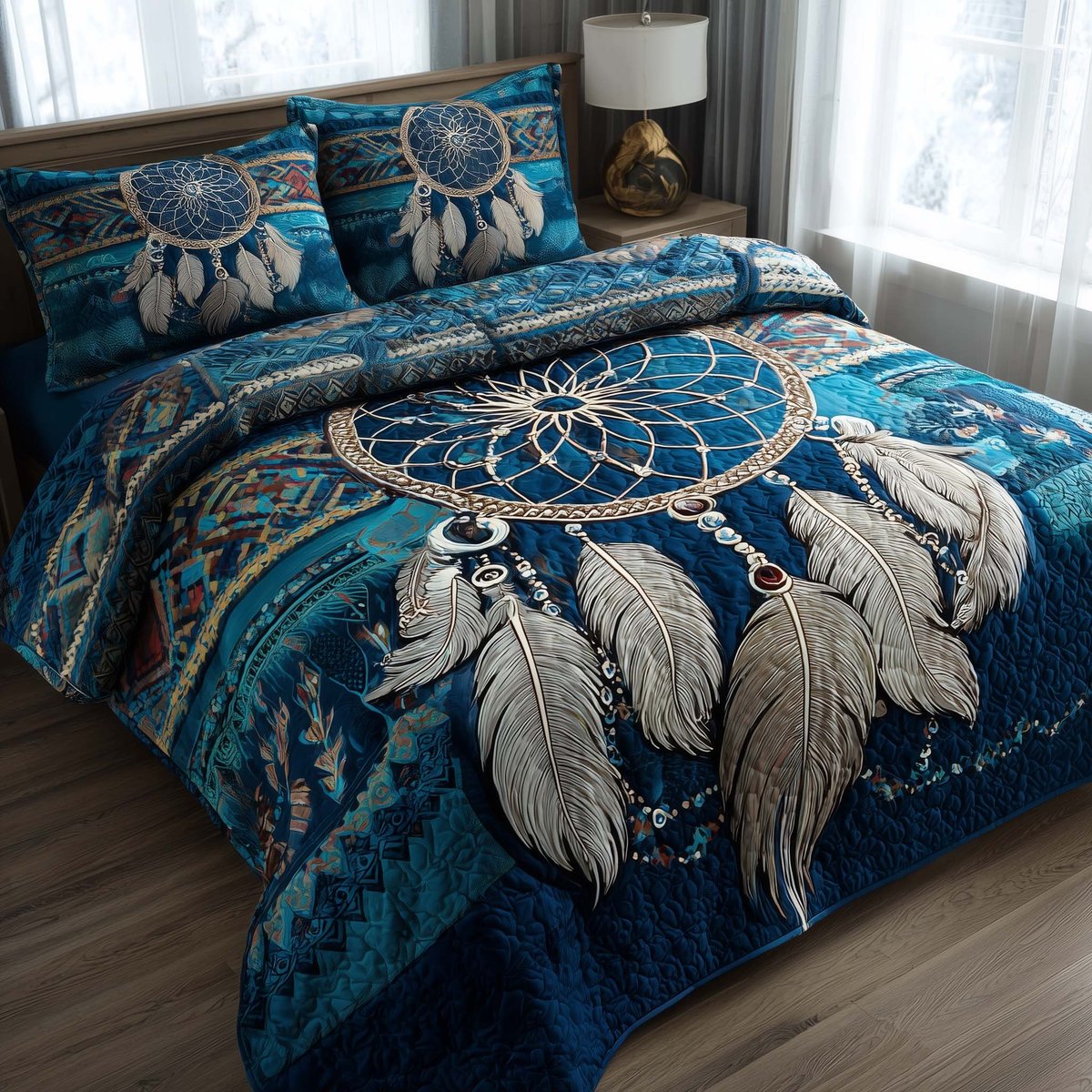 Tribal Reverie 3 Piece Quilted Bedding Set Gift For Home Decor Lovers