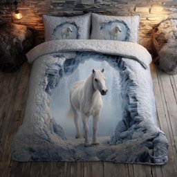 Majestic Horse 3 Piece Quilted Bedding Set Gift For Horse Lovers