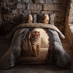 Majestic Tiger 3 Piece Quilted Bedding Set Gift For Nature Lovers