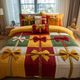 Patchwork Gifts 3 Piece Quilted Bedding Set Gift For Home Decor Lovers