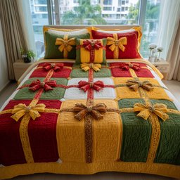 Patchwork Gifts 3 Piece Quilted Bedding Set Gift For Home Decor Lovers