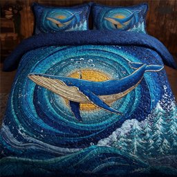 Prism Whale 3 Piece Quilted Bedding Set Gift For Home Decor Lovers