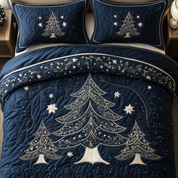 Tree 3 Piece Quilted Bedding Set Christmas Gift For Holiday Decor Lovers