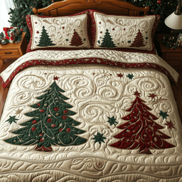 Forest 3 Piece Quilted Bedding Set Christmas Gift For Nature Lovers