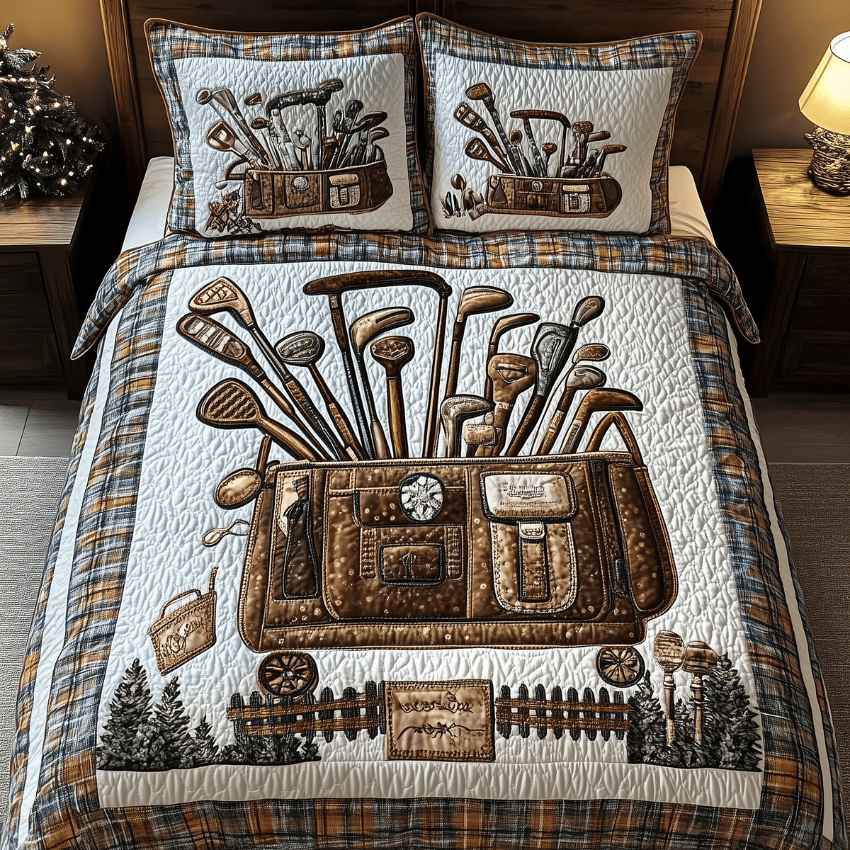Golf Life 3 Piece Quilted Bedding Set Gift For Sports Fans