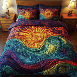 Radiant Sunlight 3 Piece Quilted Bedding Set Gift For Home Decor Lovers