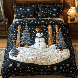 Winter Wonderland 3 Piece Quilted Bedding Set Christmas Gift For Holiday Decor Lovers