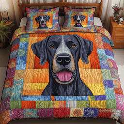 Great Dane Dog 3 Piece Quilted Bedding Set Gift For Dog Lovers