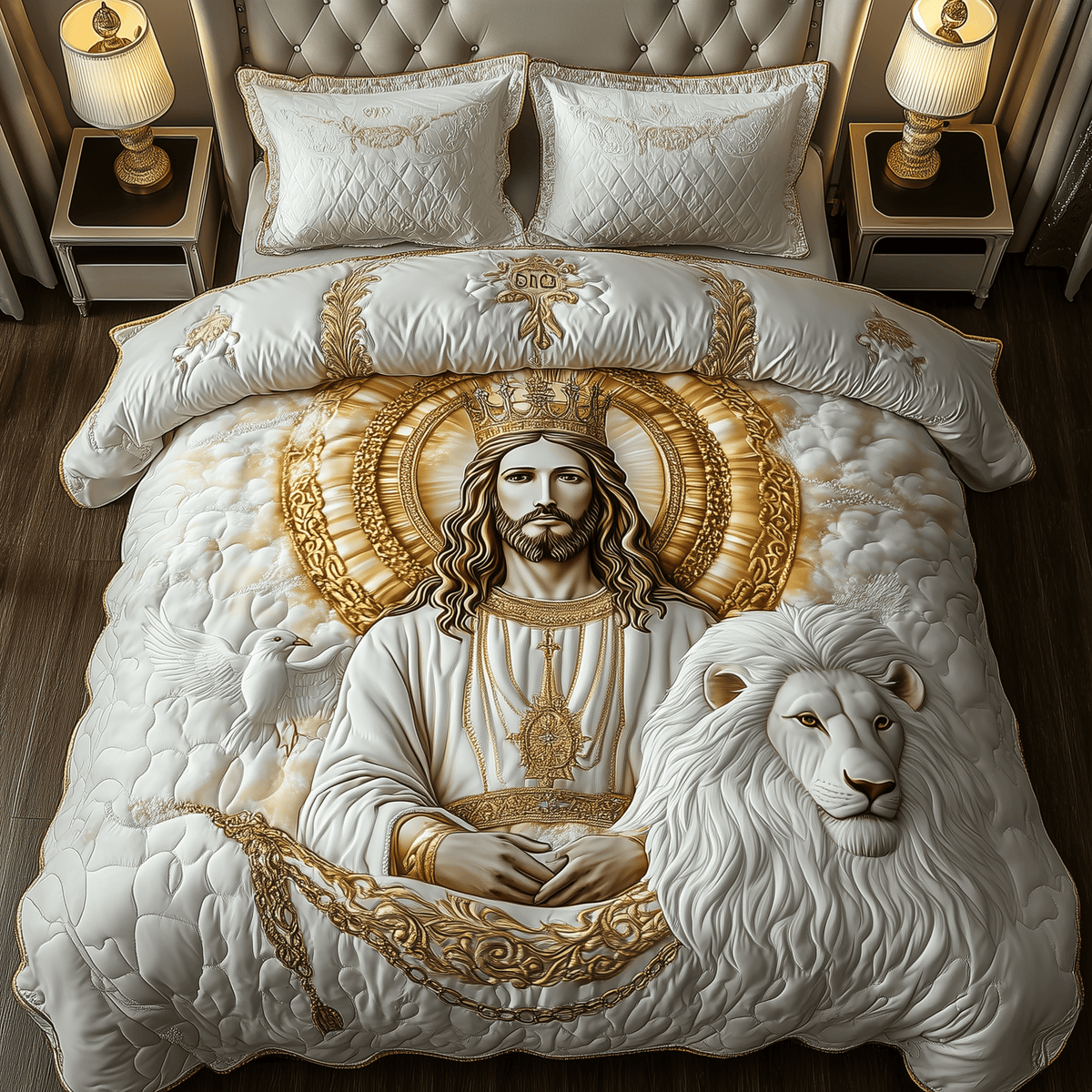Jesus Eternal Glory 3 Piece Quilted Bedding Set Gift For Christians