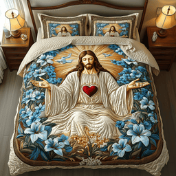 Lord of Heaven 3 Piece Quilted Bedding Set Gift For Christians