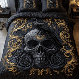 The Raven Dark Requiem 3 Piece Quilted Bedding Set Gift For Home Decor Lovers