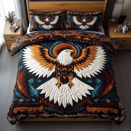 Mystic Wings of Valor 3 Piece Quilted Bedding Set Gift For Home Decor Lovers