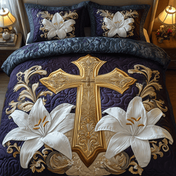 Heavenly Embrace 3 Piece Quilted Bedding Set Gift For Christians