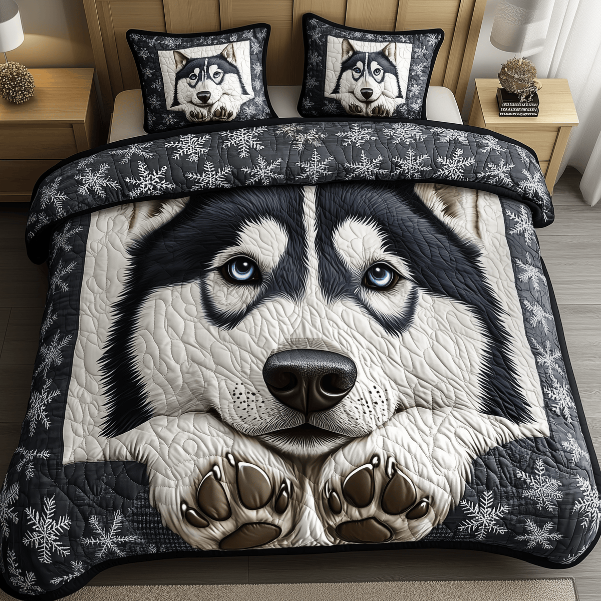 Polar Guardian Bliss Dog 3 Piece Quilted Bedding Set Gift For Dog Lovers