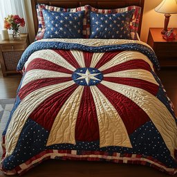 Heritage Mandala Bloom 3 Piece Quilted Bedding Set Gift For African American Heritage Lovers
