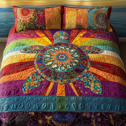 Awakening of the Sea Turtle 3 Piece Quilted Bedding Set Gift For Turtle Lovers