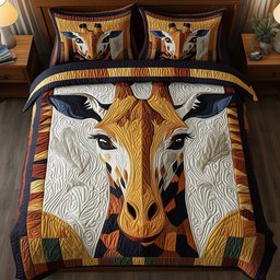 Dreamy Giraffe 3 Piece Quilted Bedding Set Gift For Home Decor Lovers