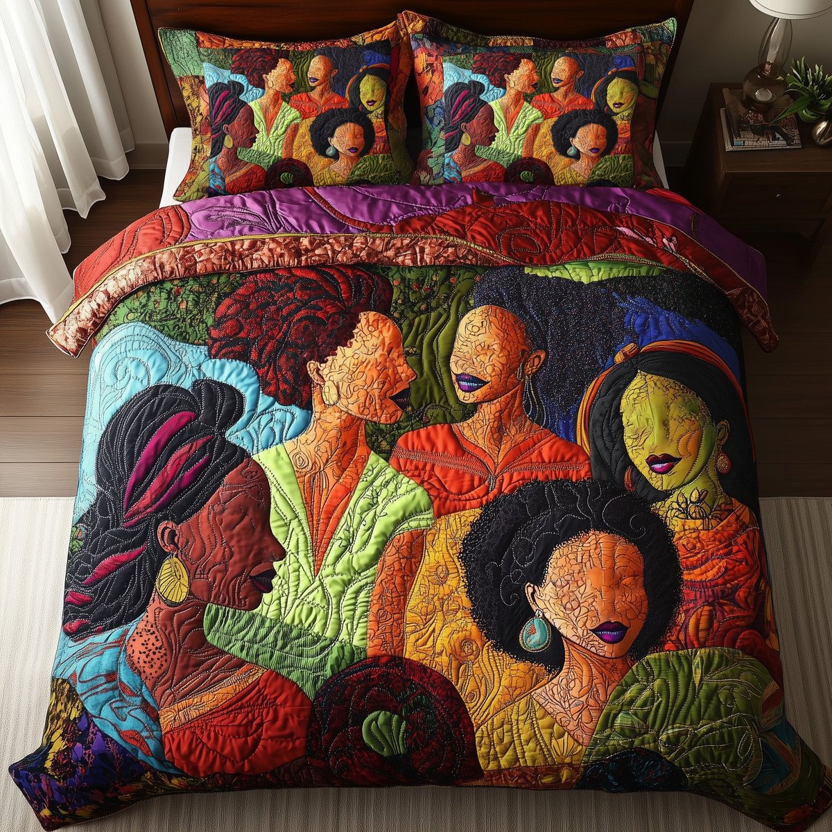 Juneteenth 3 Piece Quilted Bedding Set Gift For African American Heritage Lovers