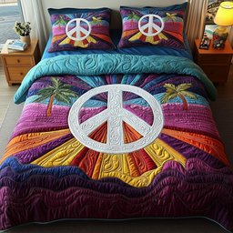 Groovy Dreams 3 Piece Quilted Bedding Set Gift For Flower Lovers