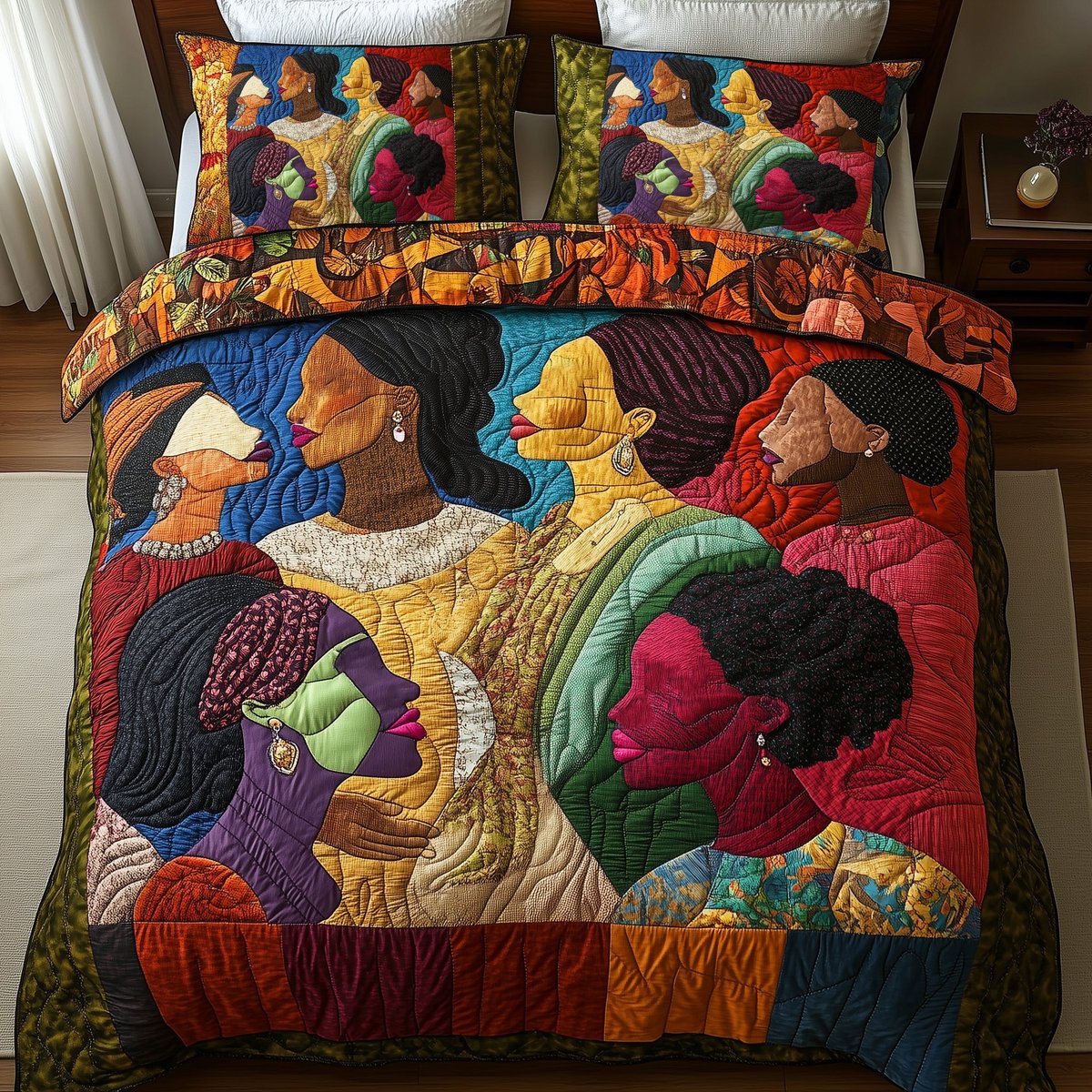 Juneteenth 3 Piece Quilted Bedding Set Gift For African American Heritage Lovers