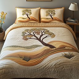 Silent Nature 3 Piece Quilted Bedding Set Gift For Nature Lovers