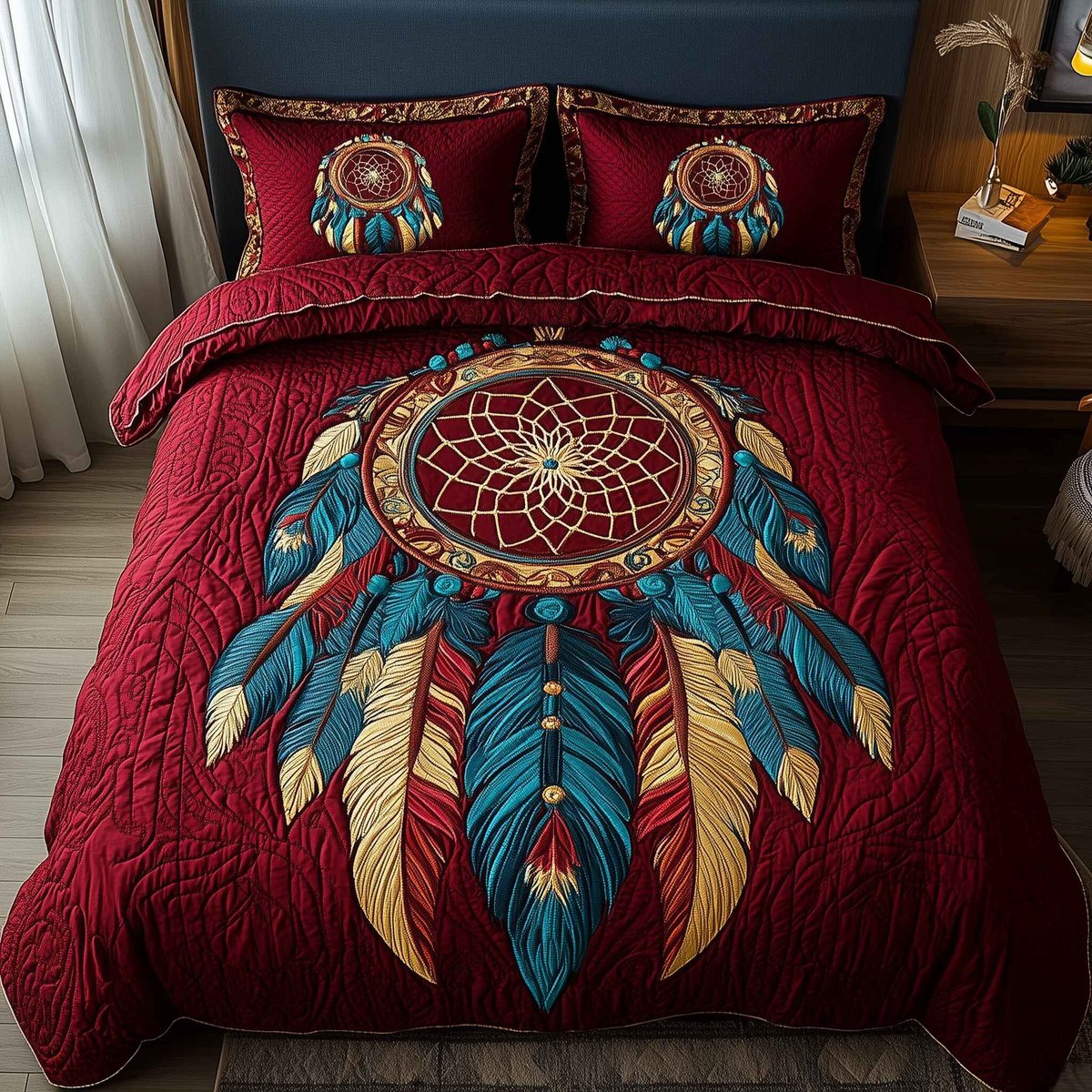 Whispering Dreams 3 Piece Quilted Bedding Set Gift For Home Decor Lovers