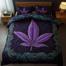 Hippie High Life 3 Piece Quilted Bedding Set Gift For Home Decor Lovers