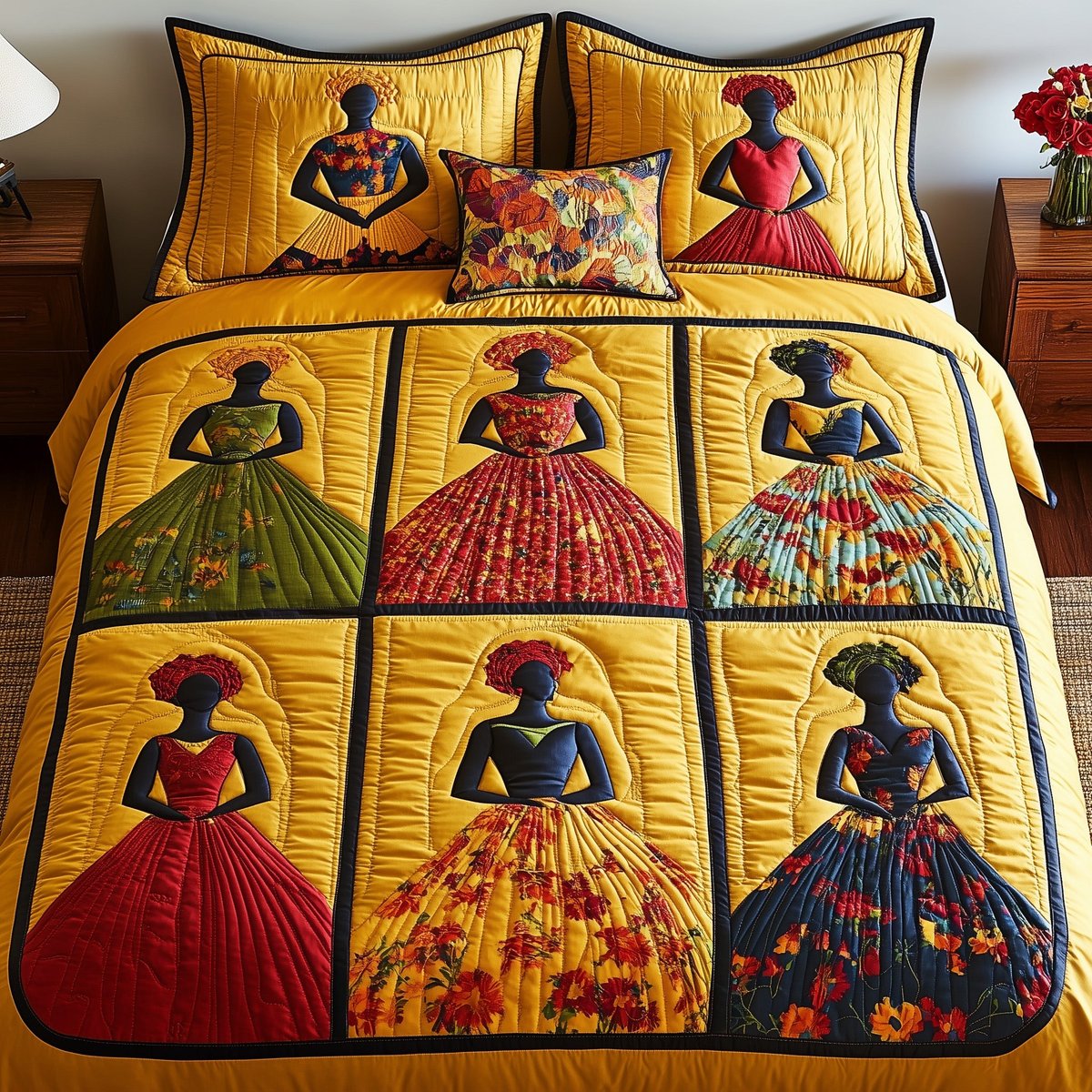 Juneteenth 3 Piece Quilted Bedding Set Gift For African American Heritage Lovers