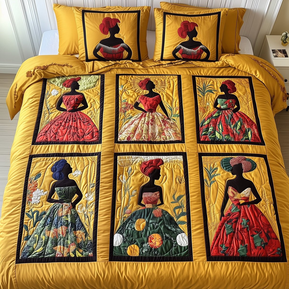 Juneteenth 3 Piece Quilted Bedding Set Gift For African American Heritage Lovers