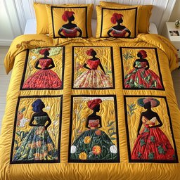 Juneteenth 3 Piece Quilted Bedding Set Gift For African American Heritage Lovers