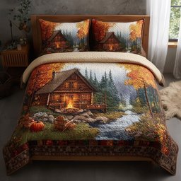 Harmony Fall 3 Piece Quilted Bedding Set Gift For Campers